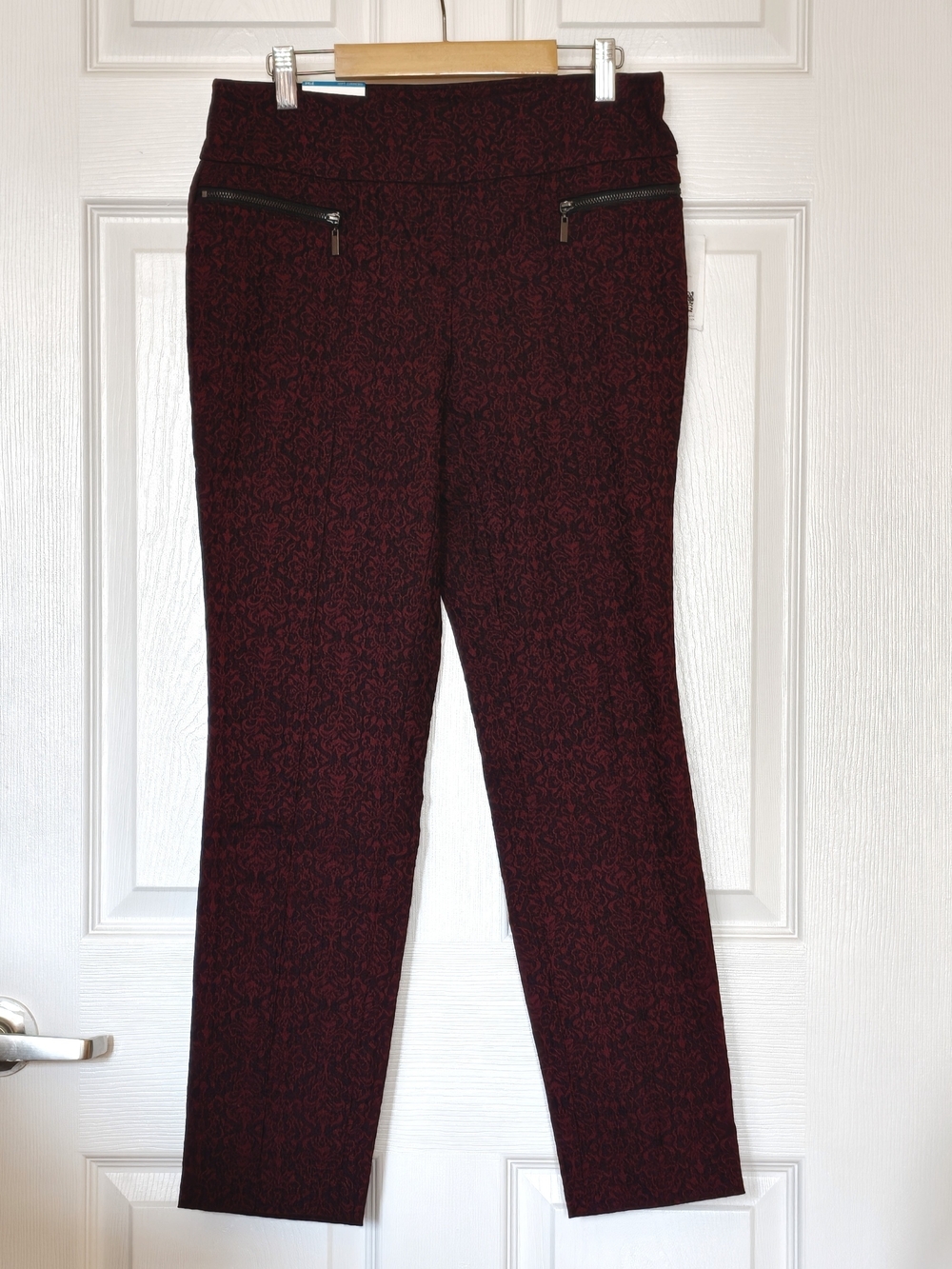 Style & Co. Women's Petite Medium Stretch Skinny Leg Pull On Pants, Metro Damask
